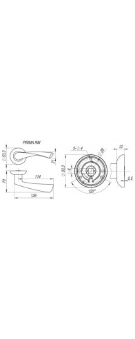 Ручка Fuaro (Фуаро) раздельная R.RM54.PRIMA (PRIMA RM) SN/CP-3 матовый никель/хром