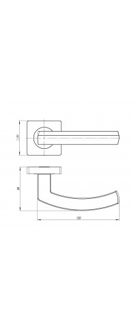 Ручка Ajax (Аякс) раздельная K.JK51.SIGMA (SIGMA JK) CP-8 хром 105мм