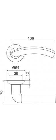Ручка Armadillo (Армадилло) раздельная R.LD54.Libra27 (Libra LD27) SN/CP-3 матовый никель/хром Ручка Armadillo (Армадилло) раздельная R.LD54.Libra27 (Libra LD27) SN/CP-3 матовый никель/хром