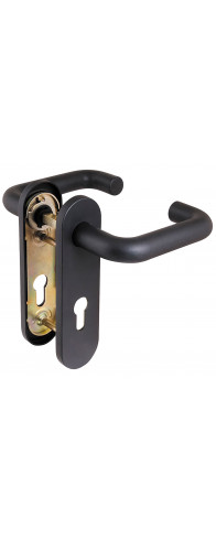 Ручка Fuaro (Фуаро) дверная FP.DH172.0433 NE (DH-0433 NE) (9x140) с пружиной BL-24 черный Ручка Fuaro (Фуаро) дверная FP.DH172.0433 NE (DH-0433 NE) (9x140) с пружиной BL-24 черный