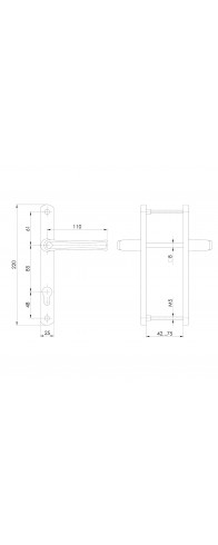 Ручка Punto (Пунто) на планке HANDLE.85.25.67-75 RAL 9006 серый Ручка Punto (Пунто) на планке HANDLE.85.25.67-75 RAL 9006 серый