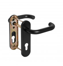 Ручка Fuaro (Фуаро) дверная FP.DH72.0433 SS 201 BLACK с пружиной, нержавейка 201, черный, квадрат 9x140 мм