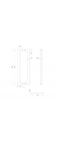 Ручка-скоба Fuaro (Фуаро) PULL.PH38/600.26 INOX 304 (PH-26-38/600-INOX) BLACK
