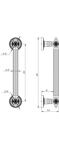 Ручка-скоба Armadillo (Армадилло) PULL.CL250.Matador ( Matador PULL CL) GOLD-24 золото 24К Ручка-скоба Armadillo (Армадилло) PULL.CL250.Matador ( Matador PULL CL) GOLD-24 золото 24К
