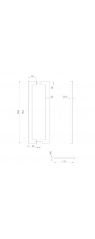 Ручка-скоба Fuaro (Фуаро) PULL.PH38/800.26 INOX 304 (PH-26-38/800-INOX) BLACK