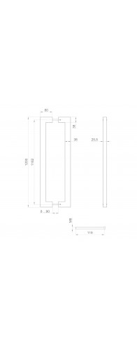 Ручка-скоба Fuaro (Фуаро) PULL.PH38/1200.26 INOX 304 (PH-26-38/1200-INOX) BLACK