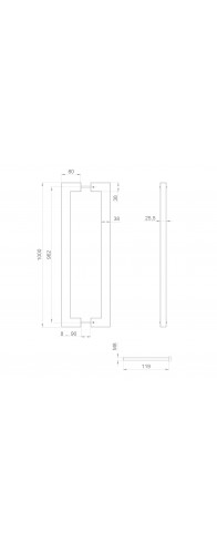 Ручка-скоба Fuaro (Фуаро) PULL.PH38/1000.26 INOX 304 (PH-26-38/1000-INOX) BLACK Ручка-скоба Fuaro (Фуаро) PULL.PH38/1000.26 INOX 304 (PH-26-38/1000-INOX) BLACK