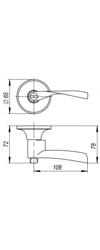Ручка Ajax (Аякс) защелка DK610 CP-PS (6010 CP-P) (без фик.) хром Ручка Ajax (Аякс) защелка DK610 CP-PS (6010 CP-P) (без фик.) хром