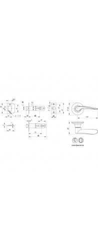 Ручка Punto (Пунто) защелка DK620 MAB-ET (6020 MAB-E) (кл./фик.) мат. бронза Ручка Punto (Пунто) защелка DK620 MAB-ET (6020 MAB-E) (кл./фик.) мат. бронза