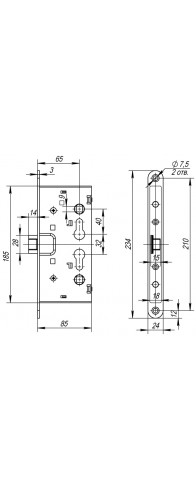 Замок Fuaro (Фуаро) для противопожарных дверей AP.C-65.72-0433 (ANTI-PANIC FL-0433) с раздельным квадратом Замок Fuaro (Фуаро) для противопожарных дверей AP.C-65.72-0433 (ANTI-PANIC FL-0433) с раздельным квадратом