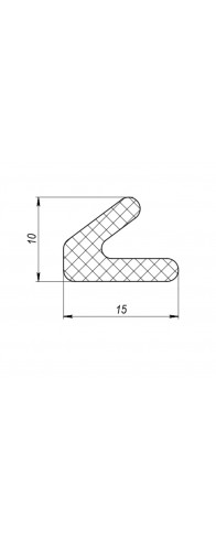 Уплотнитель Fuaro (Фуаро) самоклеящийся ADH/PPU-15x10mm, (ППУ 15х10 мм) BLACK черный 500m