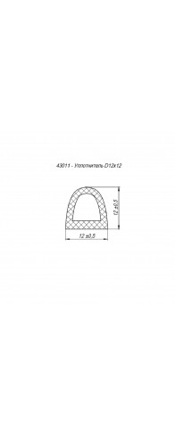 Уплотнитель Fuaro (Фуаро) самоклеящийся ADH/D-12x12mm, BLACK черный 150m
