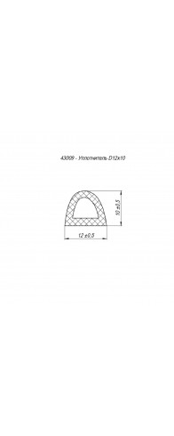 Уплотнитель Fuaro (Фуаро) самоклеящийся ADH/D-12x10mm, BLACK черный 150m