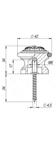Упор Fuaro (Фуаро) дверной напольный STOPPER/SM01 (DS SM01) AS-3 античное серебро
