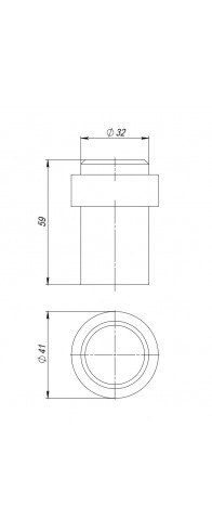 Упор Fuaro (Фуаро) дверной напольный STOPPER/M.14 INOX (нерж. сталь)