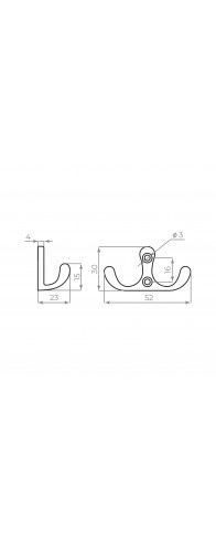 Крючок Ajax (Аякс) настенный MB-K-004 CP хром Крючок Ajax (Аякс) настенный MB-K-004 CP хром