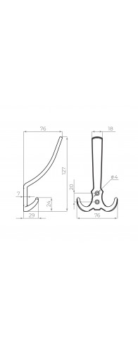 Крючок Ajax (Аякс) настенный MB-K-003 PB золото Крючок Ajax (Аякс) настенный MB-K-003 PB золото