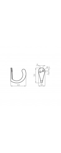Крючок Ajax (Аякс) настенный MB-K-001 SN мат.никель Крючок Ajax (Аякс) настенный MB-K-001 SN мат.никель