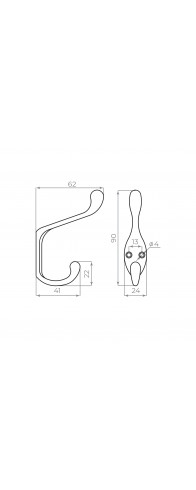 Крючок Ajax (Аякс) настенный MB-K-005 CP хром Крючок Ajax (Аякс) настенный MB-K-005 CP хром