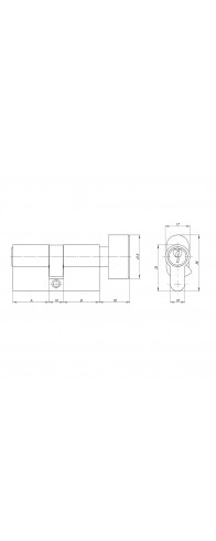 Цилиндровый Ajax (Аякс) механизм (AZ102/90) AZ1002Knob90 (50+10+30) CP хром Цилиндровый Ajax (Аякс) механизм (AZ102/90) AZ1002Knob90 (50+10+30) CP хром