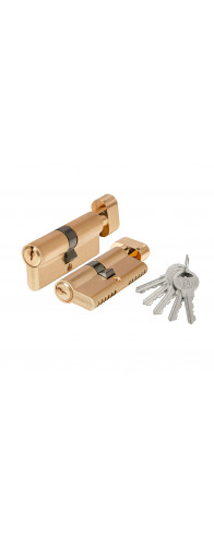 Цилиндровый Fuaro (Фуаро) механизм 1000ZM Knob70(30+10+30) SSG сатинированное золото, 5Key с вертушкой Цилиндровый Fuaro (Фуаро) механизм 1000ZM Knob70(30+10+30) SSG сатинированное золото, 5Key с вертушкой