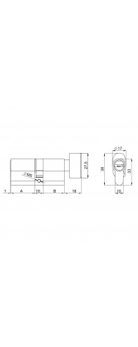 Цилиндровый Fuaro (Фуаро) механизм (200 ZM/70) 2000ZM Knob 70 (30+10+30) BL-24 черный 5Key с вертушкой Цилиндровый Fuaro (Фуаро) механизм (200 ZM/70) 2000ZM Knob 70 (30+10+30) BL-24 черный 5Key с вертушкой