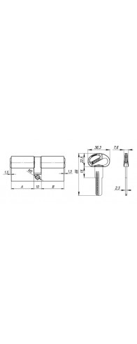 Цилиндровый Fuaro (Фуаро) механизм (D-PRO500/60) D-PRO5000Key60(25+10+25) CP хром 5Key Цилиндровый Fuaro (Фуаро) механизм (D-PRO500/60) D-PRO5000Key60(25+10+25) CP хром 5Key