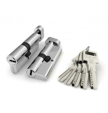Цилиндровый Fuaro (Фуаро) механизм (R602/80) R6002Knob80(35+10+35) CP хром 5Key с вертушкой