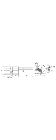 Цилиндровый Fuaro (Фуаро) механизм (D-PRO507/85) D-PRO5007Tang85(50+10+25) CP хром 5Key со штоком