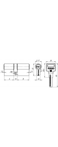 Цилиндровый Fuaro (Фуаро) механизм (R600/70) R6000Key70(30+10+30) CP хром 5Key Цилиндровый Fuaro (Фуаро) механизм (R600/70) R6000Key70(30+10+30) CP хром 5Key