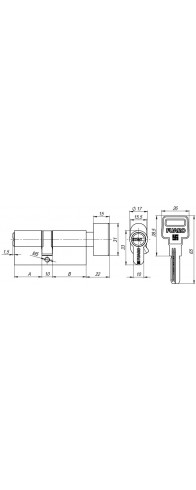 Цилиндровый Fuaro (Фуаро) механизм (R602/70) R6002Knob70(30+10+30) PB латунь 5Key с вертушкой Цилиндровый Fuaro (Фуаро) механизм (R602/70) R6002Knob70(30+10+30) PB латунь 5Key с вертушкой