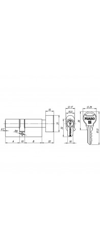 Цилиндровый Fuaro (Фуаро) механизм (R302/60) R3002Knob60(25+10+25) CP хром 5Key с вертушкой Цилиндровый Fuaro (Фуаро) механизм (R302/60) R3002Knob60(25+10+25) CP хром 5Key с вертушкой