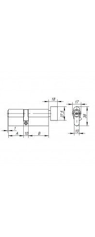 Цилиндровый Ajax (Аякс) механизм (AX202/80) AX2002Knob80 (40+10+30) CP хром с вертушкой Цилиндровый Ajax (Аякс) механизм (AX202/80) AX2002Knob80 (40+10+30) CP хром с вертушкой