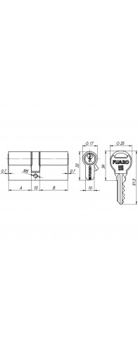 Цилиндровый Fuaro (Фуаро) механизм (R300/60) R3000Key60(25+10+25) CP хром 5Key Цилиндровый Fuaro (Фуаро) механизм (R300/60) R3000Key60(25+10+25) CP хром 5Key