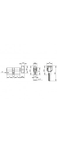 Цилиндровый Punto (Пунто) механизм (Z402/70) Z4002Knob70(30+10+30) с вертушкой CP хром Цилиндровый Punto (Пунто) механизм (Z402/70) Z4002Knob70(30+10+30) с вертушкой CP хром