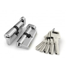 Цилиндровый Fuaro (Фуаро) механизм (R602/60) R6002Knob60(25+10+25) CP хром 5Key с вертушкой