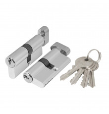 Цилиндровый Ajax (Аякс) механизм (AX102/60) AX1002Knob60 (25+10+25)/HD CP хром 4Key с вертушкой