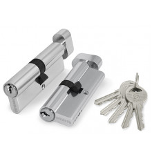 Цилиндровый Fuaro (Фуаро) механизм (100 ZM/80) 1000ZMKnob80(35+10+35) CP хром 5Key с вертушкой