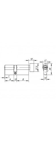 Цилиндровый Ajax (Аякс) механизм (AX202/100) AX2002Knob100 (40+10+50) CP хром с вертушкой Цилиндровый Ajax (Аякс) механизм (AX202/100) AX2002Knob100 (40+10+50) CP хром с вертушкой