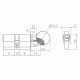 Цилиндровый Punto (Пунто) механизм Z3002Knob60(25+10+25) с вертушкой CP хром