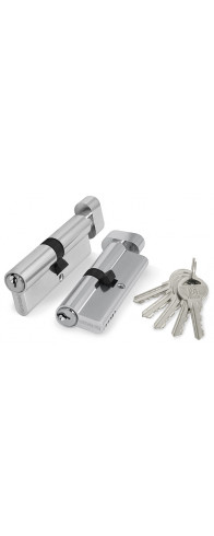 Цилиндровый Fuaro (Фуаро) механизм (100 ZM/70) 1000ZMKnob70(30+10+30) CP хром 5Key с вертушкой Цилиндровый Fuaro (Фуаро) механизм (100 ZM/70) 1000ZMKnob70(30+10+30) CP хром 5Key с вертушкой