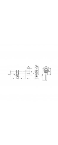 Цилиндровый Fuaro (Фуаро) механизм 1000ZM Knob70(30+10+30) SSG сатинированное золото, 5Key с вертушкой Цилиндровый Fuaro (Фуаро) механизм 1000ZM Knob70(30+10+30) SSG сатинированное золото, 5Key с вертушкой