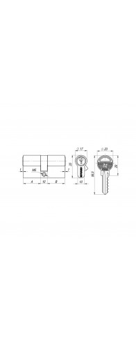 Цилиндровый Fuaro (Фуаро) механизм 1000ZA Key60(25+10+25) SSG сатинированное золото 5Key Цилиндровый Fuaro (Фуаро) механизм 1000ZA Key60(25+10+25) SSG сатинированное золото 5Key