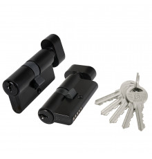 Цилиндровый Fuaro (Фуаро) механизм (100 ZM/70) 1000ZMKnob70(30+10+30) BL черный, 5 кл. с вертушкой