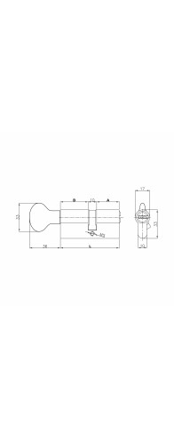 Цилиндровый механизм Kale kilit (Кале килит) с вертушкой 164 SM/90 (40+10+40) mm латунь 5 кл.