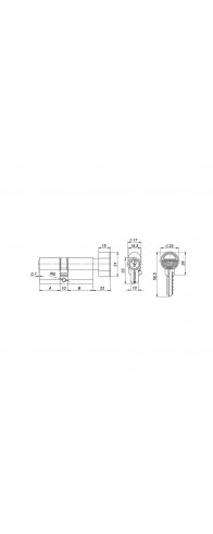 Цилиндровый Fuaro (Фуаро) механизм 1000ZM Knob60(25+10+25) SSG сатинированное золото 5Key с вертушкой Цилиндровый Fuaro (Фуаро) механизм 1000ZM Knob60(25+10+25) SSG сатинированное золото 5Key с вертушкой