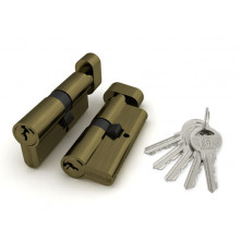 Цилиндровый Fuaro (Фуаро) механизм (100 ZM/60) 1000ZMKnob60(25+10+25) AB бронза 5Key с вертушкой