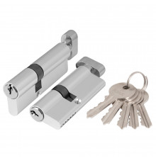 Цилиндровый Ajax (Аякс) механизм (AX102/60) AX1002Knob60 (25+10+25) CP хром с вертушкой