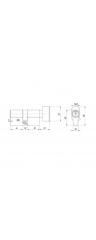 Цилиндровый Ajax (Аякс) механизм (AX102/60) AX1002Knob60 (25+10+25)/HD AB бронза 4Key с вертушкой