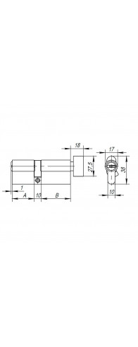 Цилиндровый Ajax (Аякс) механизм (AX202/120) AX2002Knob120 (55+10+55) CP хром с вертушкой Цилиндровый Ajax (Аякс) механизм (AX202/120) AX2002Knob120 (55+10+55) CP хром с вертушкой